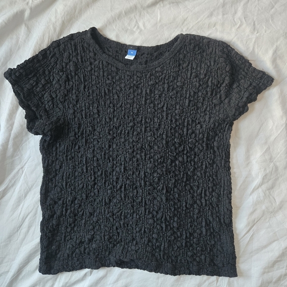 Old Navy Tops - Old Navy Ruched Lace Textured Stretch Tshirt Size Xl edgy whimsigoth classic